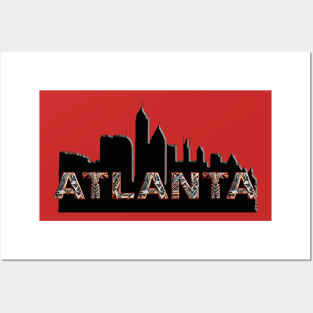 Atlanta Skyline Silhouette Posters and Art